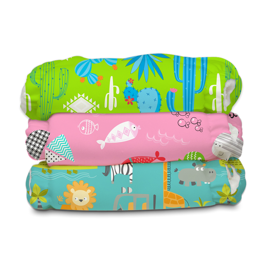 Charlie Banana Stoffwindeln - Organic Florida Safari Pink 3er-Pack