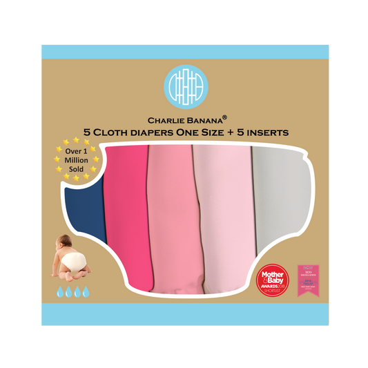 Charlie Banana "My First Diaper" - Pastel Pink 5er-Pack