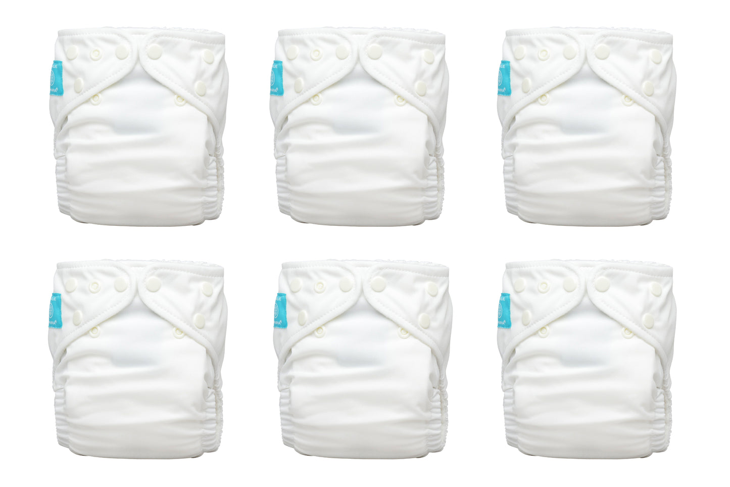 Charlie Banana Stoffwindeln - All White 6er-Pack