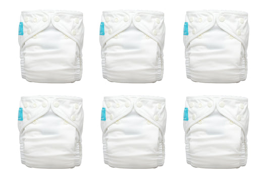 Charlie Banana Stoffwindeln - All White 6er-Pack