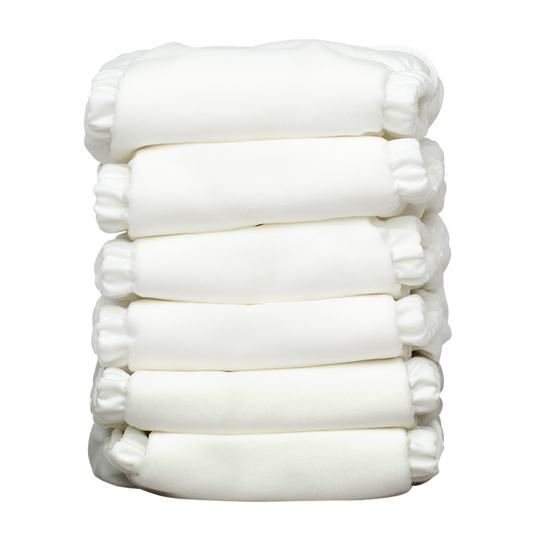 Charlie Banana Stoffwindeln - All White 6er-Pack